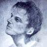 Portrait drawing in conte crayon